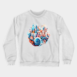 Modern City Urbain Skylines Cityscape Creativity Crewneck Sweatshirt